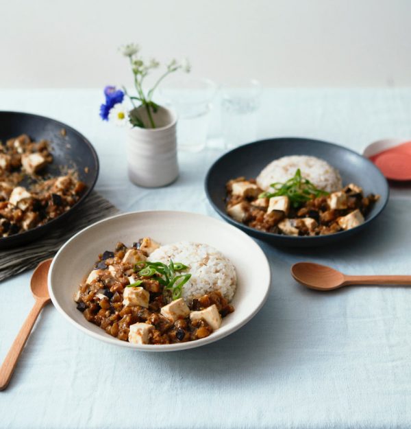 Sichuan Tofu & Aubergine rice bowls