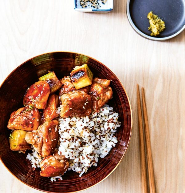 Chicken Teriyaki with lime on quinoa rice